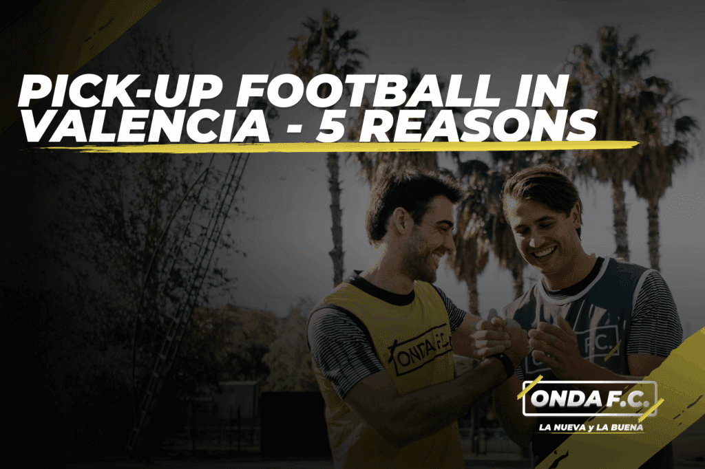 A pick-up football game organized by ONDA F.C. in a Valencia neighborhood field