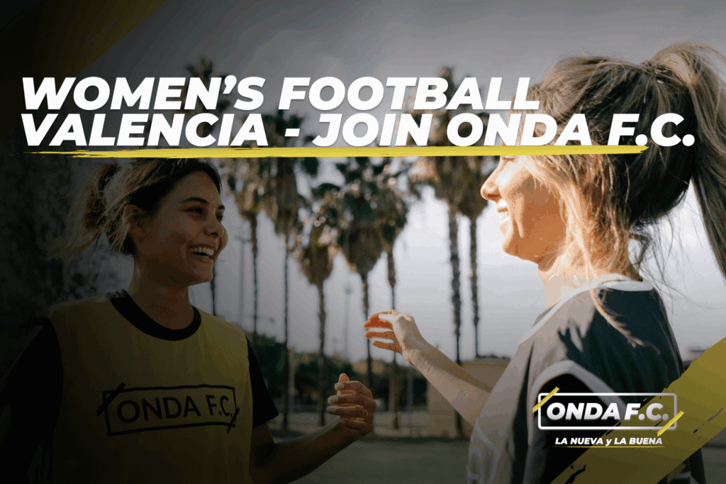 Women’s football Valencia – ONDA F.C. players celebrating after a friendly match.